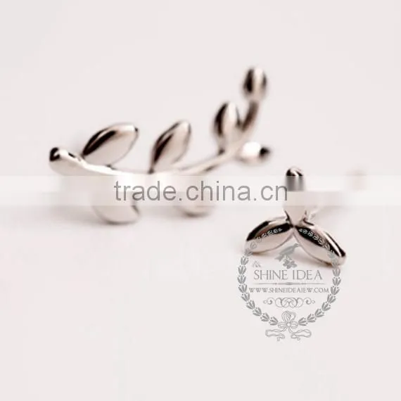925 Sterling Solid Silver Leaf Branch Earring Stud Fashion Women Earring DIY Jewelry 6730605 photo-3