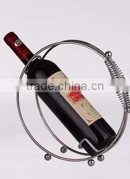 Antique Moon-shape Chromed Plating Iron Wine Rack Storage Shelf photo-3