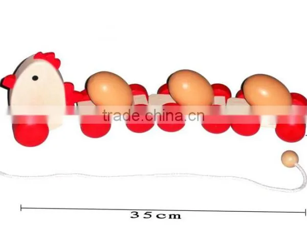 Chicken and Egg Pull Along Toy;classic Wooden Construction for Hours of Fun photo-4