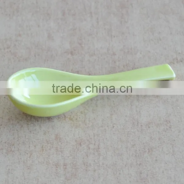 Japanese Style Ceramic Soup Spoon With Solid Color photo-4