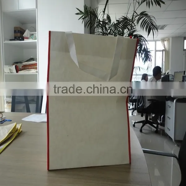 High End Luxury Clothing Warp and Weft Paper Material New Design Custom Cheap Recycel Ribbon Handle Snack Shopping Bag Paper photo-2