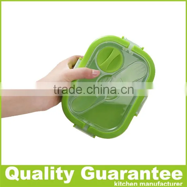 Customized Silicone Bento Box Double-deck Lunch Box Silicone Food Container photo-2
