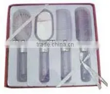 PLASTIC HAIR BRUSH, COMB ADN MIRROR SET