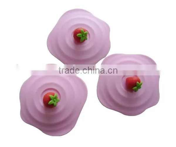Cute Strawberry Silicone Watertight Cup Mug Lid Cover photo-4