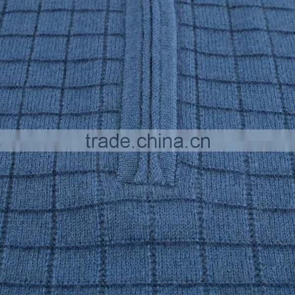 Men Pullover Sweater With 1/4 Zipper ,blue Long Sleeve Wool Sweater Pullover,merino Wool Sweater photo-6