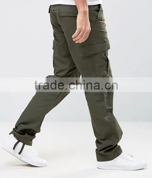 High Quality Best Price Custom Guangzhou Manufacturer OEM 100% Cotton Twill Breathable Functional Green Men's Cargo Work Pants photo-4