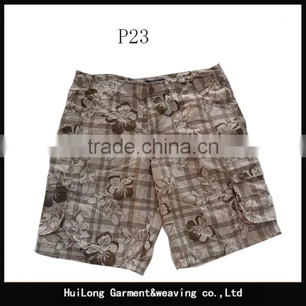 Cheap Cargo Short Pants Stocklots Men's Washed Shorts Printed Plaid photo-6