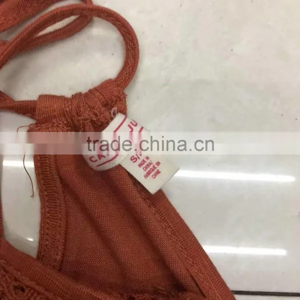 Women Lace Orange Tank Top Stock Clothing photo-4