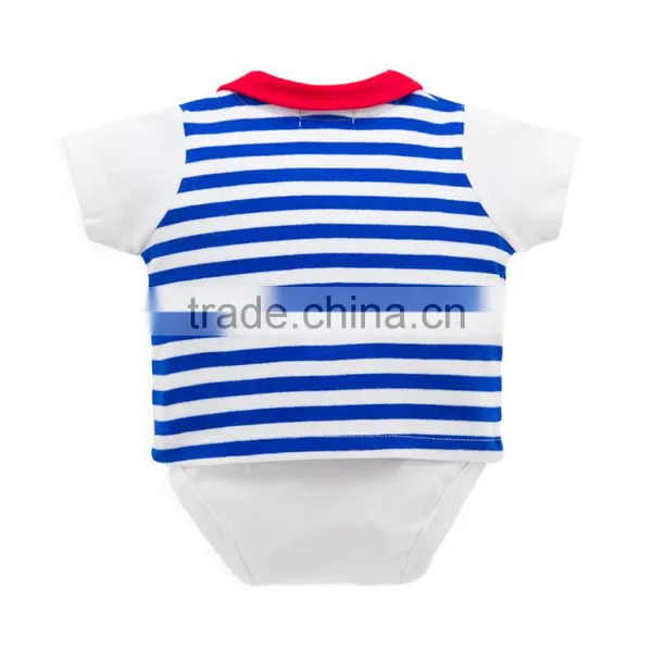 2016 Fashion Long Sleeve White Color Baby Boy Bodysuit Gentlemen Style With Fake Vest Baby Clothing Baby Garment photo-2