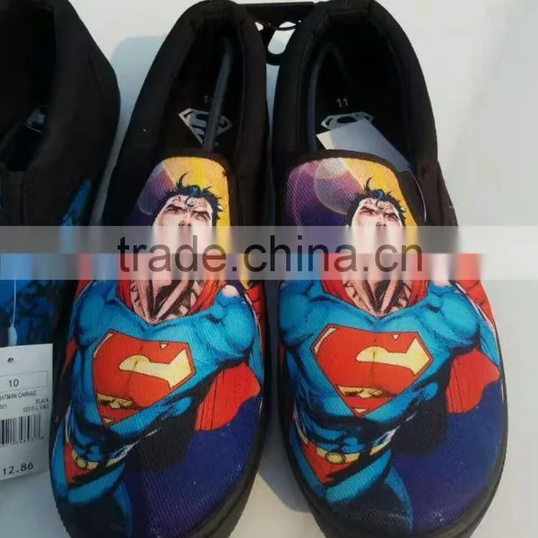 Adult Cartoon Pattern Black Canvas Shoes No Name Brand Slip On Casual Shoe Surplus Stock Liquidation photo-4
