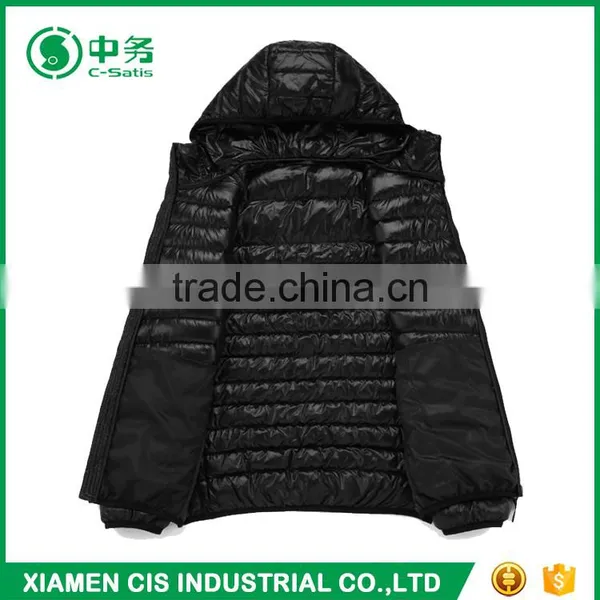 Classic Design Winter Breathable Hooded Black Puffer Jacket for Men photo-3