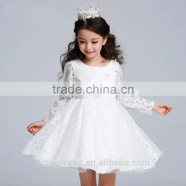 Guangzhou Children Clothes Girls Lace Fancy Dress White Spring Dress Children photo-4