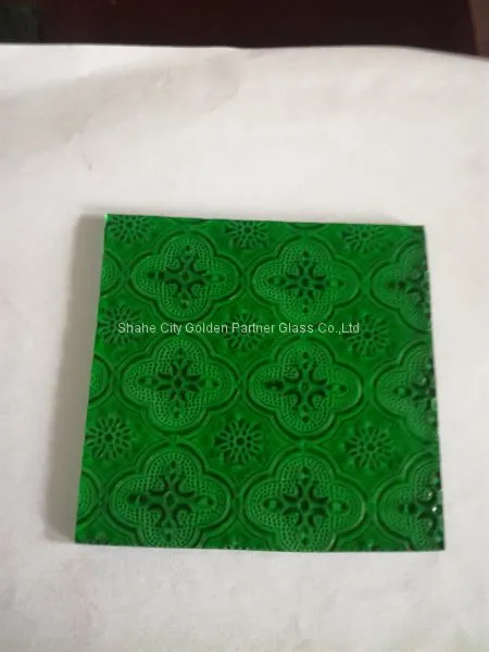 4mm 5mm Green, Blue, Red,yellow Color Decorative Art Glass,Emboossed Glass photo-4