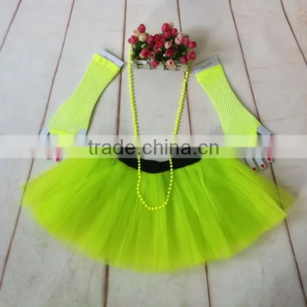 Plus Size Neon Woman Costume 80s Hen Fancy Dress Tutu Skirt Party Costume photo-3