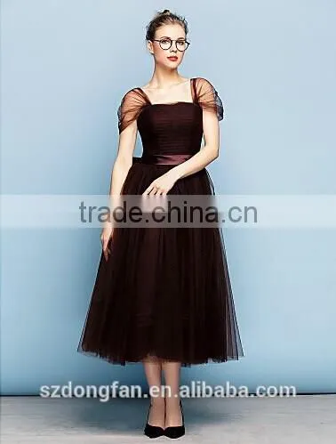 Hot Sale Mom And Daughter Dress Girls Brown Tutu Dress Evening Party Dress photo-2