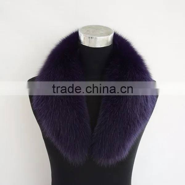 Myfur Genuine Seal Brown Fox Fur Collar for Leather Jacket photo-4