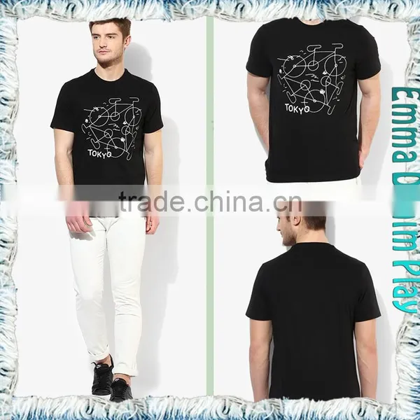 Latest Men's Printed Combed Cotton O Neck T Shirts photo-5