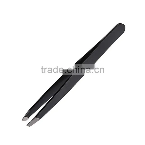 2016 High Quality Lowest Price Black High Quality Stainless Steel Slanted Tip Eyebrow Tweezer Hair Removal Makeup Clip Tool photo-4