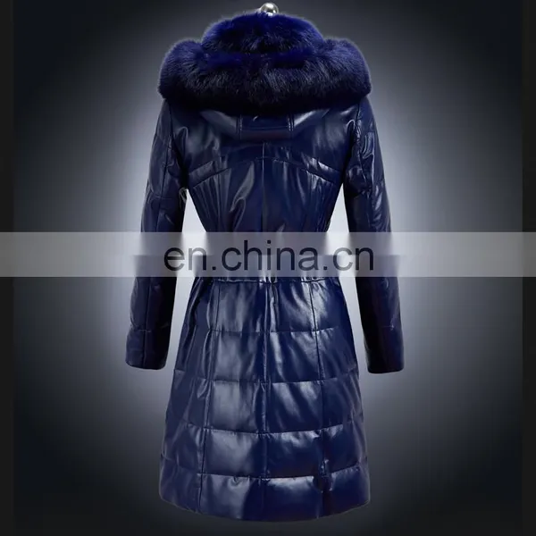 Hot Selling Winter Short Real Leather Down Coat With Fur Collar photo-3