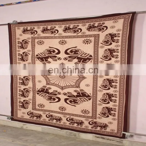 Royal King Elephant Bed Sheet Hippe Tapestry Bedspreads Wholesale Indian Tapestry photo-3