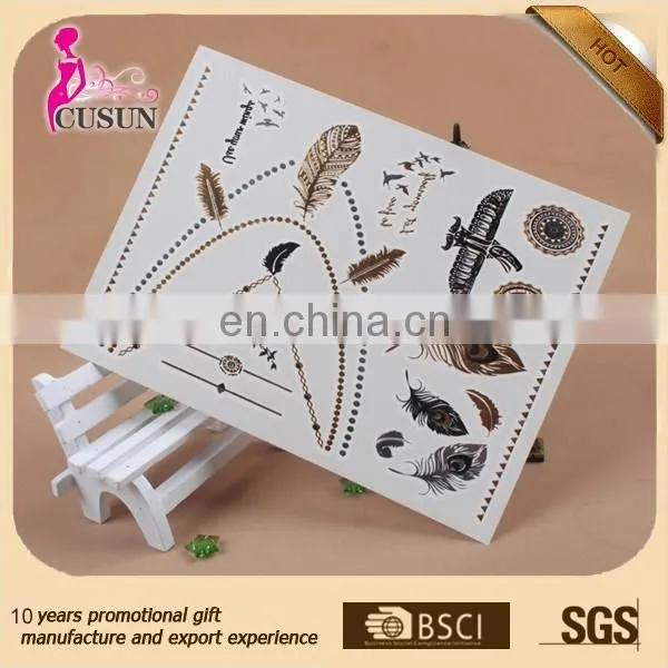 Temporary Newest Hot Sale Metallic Temporary Body Tattoos Gold Silver Jewelry Tattoos photo-6