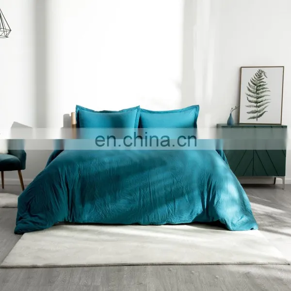 Top Sale Modern Trend Soft Fade Resistance Water Wash Cotton Duvet Cover Set photo-2