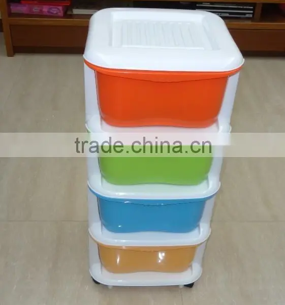5 Tier Removable Plastic Storage Drawer or Cabinet With Wheels photo-2