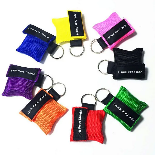 Disposable Free Breathing Barrier Face Shield Life Key Keychain Training CPR Mask Kit Cpr Face Shield
