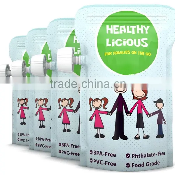 China Made Plastic Foil Laminated Resealable Stand up Pouch With Corner Spout for Baby Food photo-3