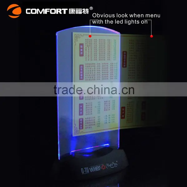 Plastic/Acrylic/ABS Material Acrylic Bar Led Menu Holder photo-2