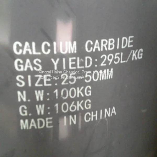 UN NO.1402 Chemicals Materials 25-50mm CAC2/Calcium Carbide 100kg Drum photo-4