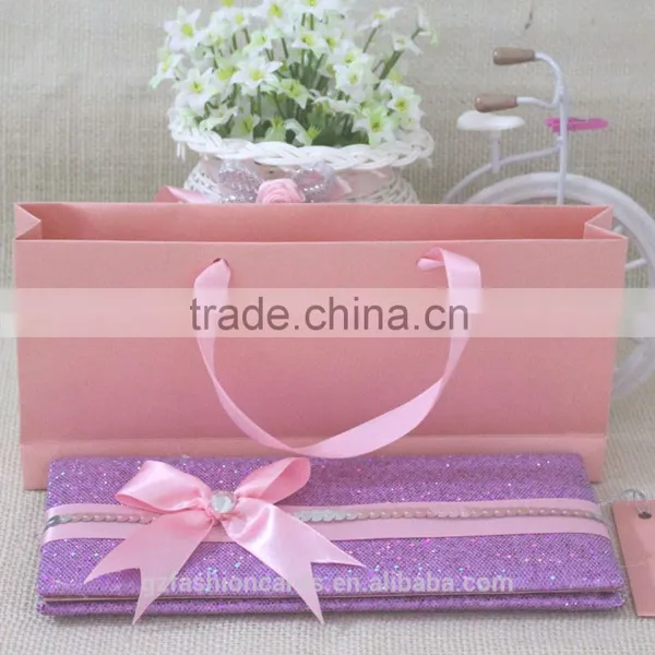 2016 New Product Glitter Fancy Greeting Wedding Cards photo-6