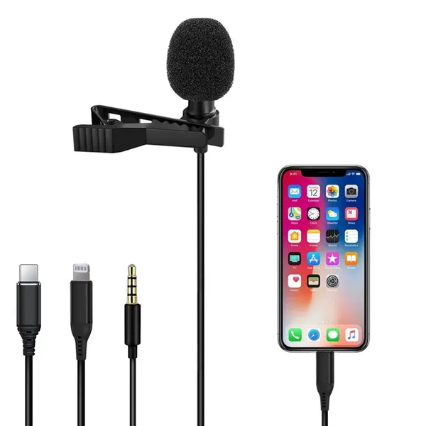 Mini Clip-on Condenser Microphone With 3.5mm Jack Portable Lavalier Microphone for Phone / IPhone / Camera / PC / Laptop photo-2