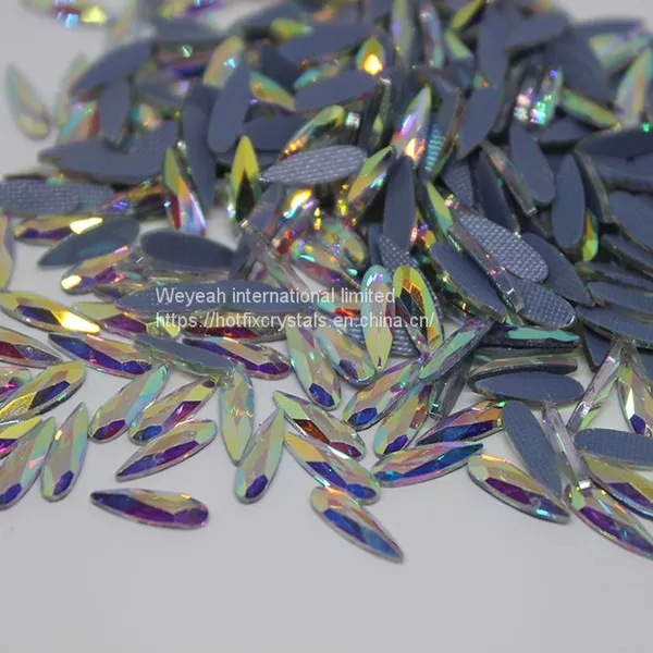 Rain Drop Hotfix Rhinestones in Flat Back Shaped Crystal Stones