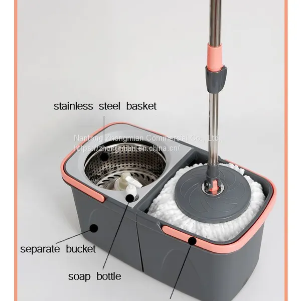 Microfiber Spin Mop With Double Buckets 360 Spinning Magic Quick Dry Mop photo-2