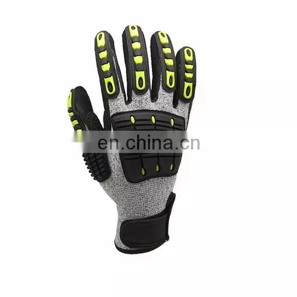 High Quality Anti-cut Level 5 HPPE En388 Anti Vibration Shock TPR Protective Safety Working Impact Gloves photo-3