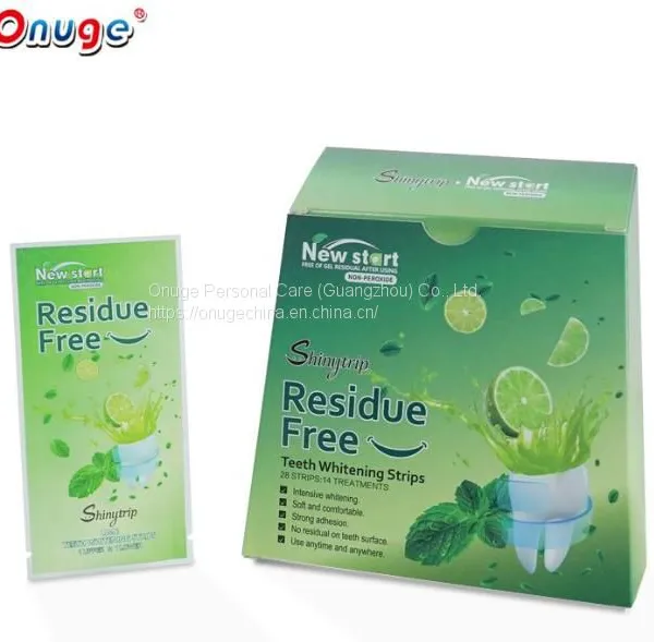 Lime Flavor Gel Residue Free Teeth Whitening Strips