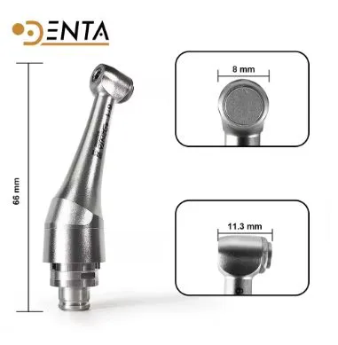 3 Keys 6:1 Mini Contra Angle Enlager Head for Root Canal Endo Motor Handpiece 360° Rotating Push Button Fit for Woodpecker