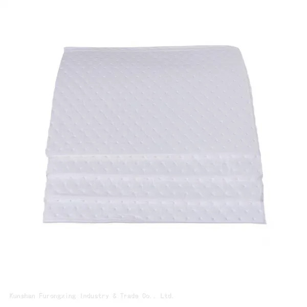 Oil Absorbent Pads Meltblown Medium-Weight Sonic Bonded White photo-2