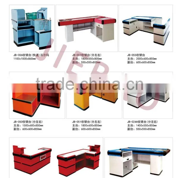 JB-055 Beautiful Metal Commercial Supermarket Cashier Checkout Counter photo-3