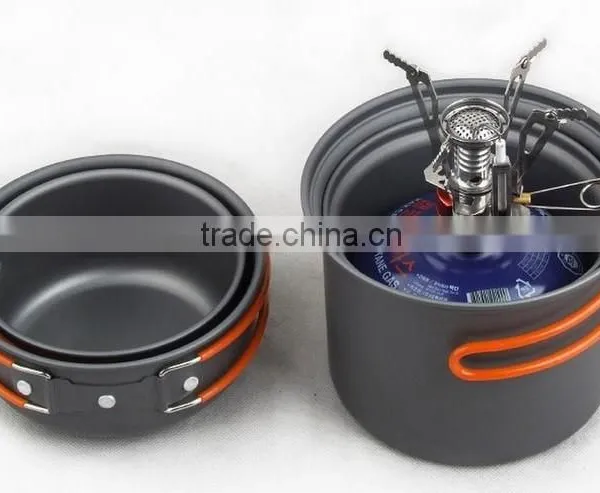 3~4persons Outdoor Portable Cookware Camping Aluminum Alloy PY71002 photo-2