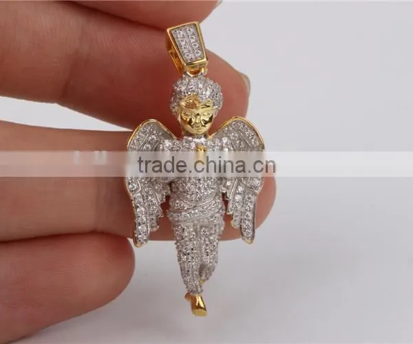 New Arrivaling Micro Setting Zircon Pendant 925 Silver Angel Wings Jewelry photo-5