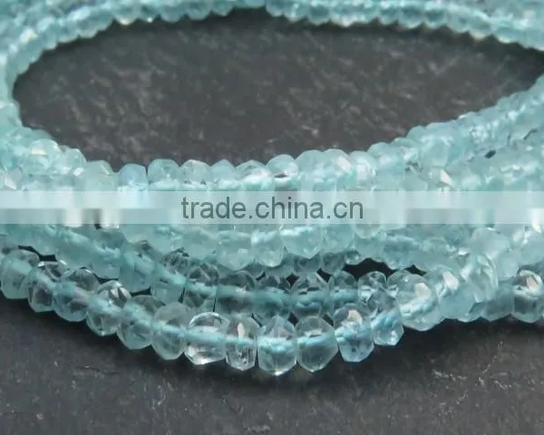 Aquamarine Rondelles Faceted photo-5