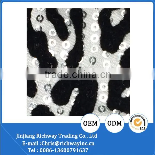 Custom Wholesale Sequin Applique Shoe Fabric photo-2