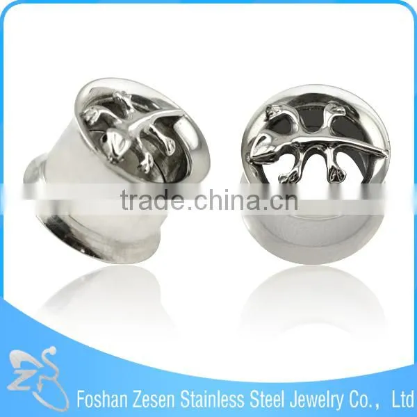 Wholesale Black Plated Single Flare Flesh Ear Tunnel Love Alphabet Body Jewelry photo-5