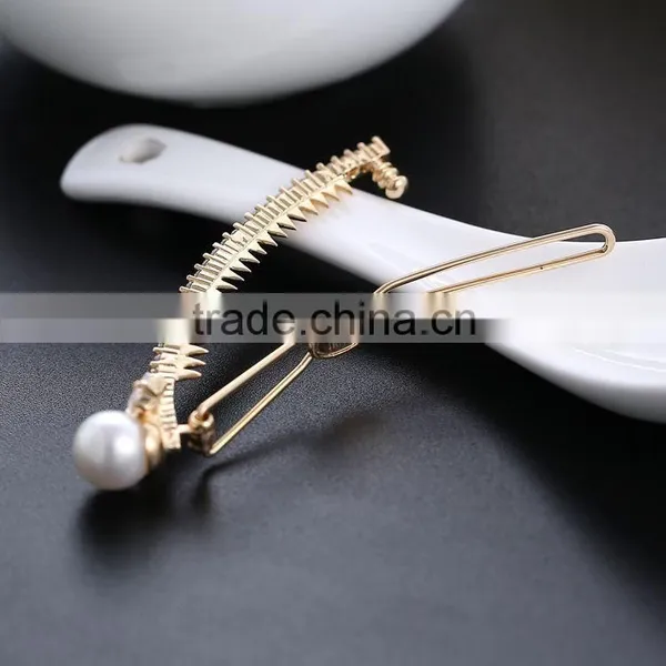 HappyBaby Shinning Pearl Barrettes CZ Diamond Rhinestone Headwear Hair Clips Hairpin Hair Pin BB Clip photo-2