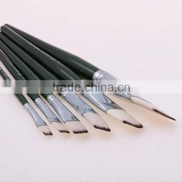 Free Sample 6Pcs High Grade Nylon Hair Wooden Handle Artist Paint Brush Set For Students photo-2