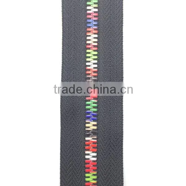 2015 Lastest Fashion Stylish Leopard Rainbow Designer Special Colour Teeth Metal Zipper photo-2