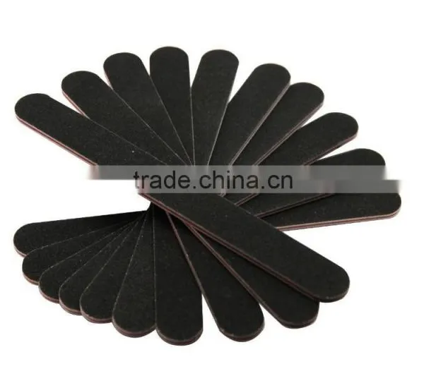 Black Double Emery Board Sand Paper Polish File Thin Manicure Nail File photo-2