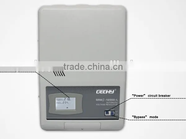 SRWII-12000-L Single Phase Wall Mounted LCD Display Relay Control Type Full Automatic AC Voltage Regulator/stabilizer/AVR photo-2